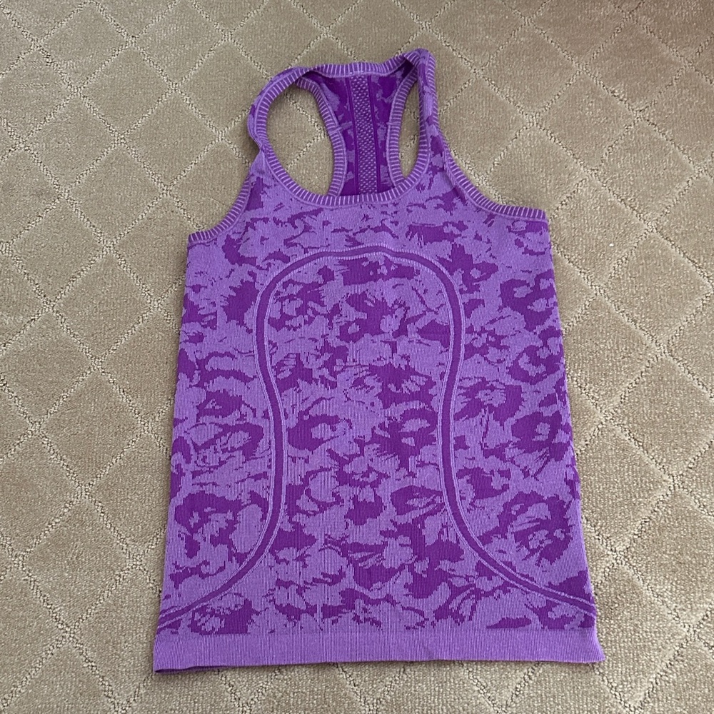 Lululemon Athletica Purple Patterned Tank Top